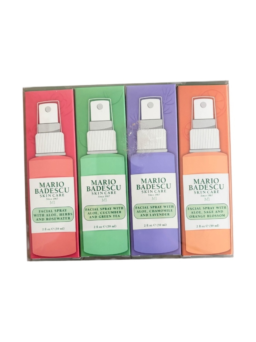 Mario Badescu Facial Spray Set of 4 2 oz Each Brand New Gift Set